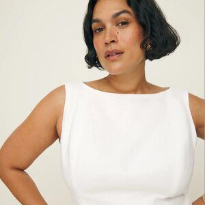 Reformation Grace Linen Two Piece Es Ivory - Size 16